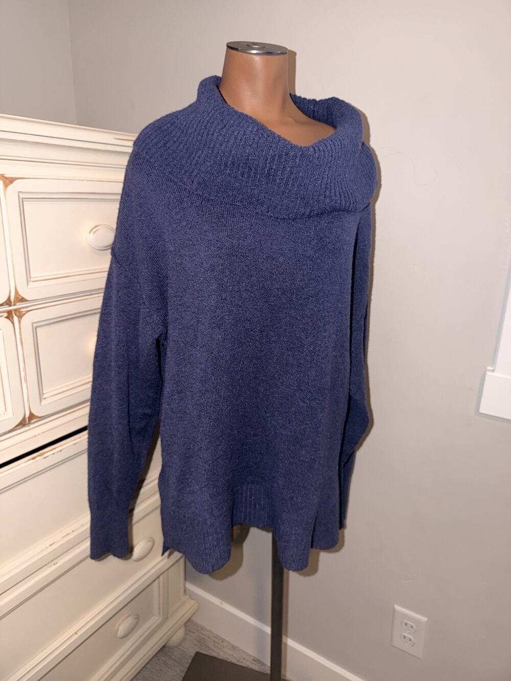 Cowl Neck Sweater Navy Blue Women’s Plus Size 0X XL